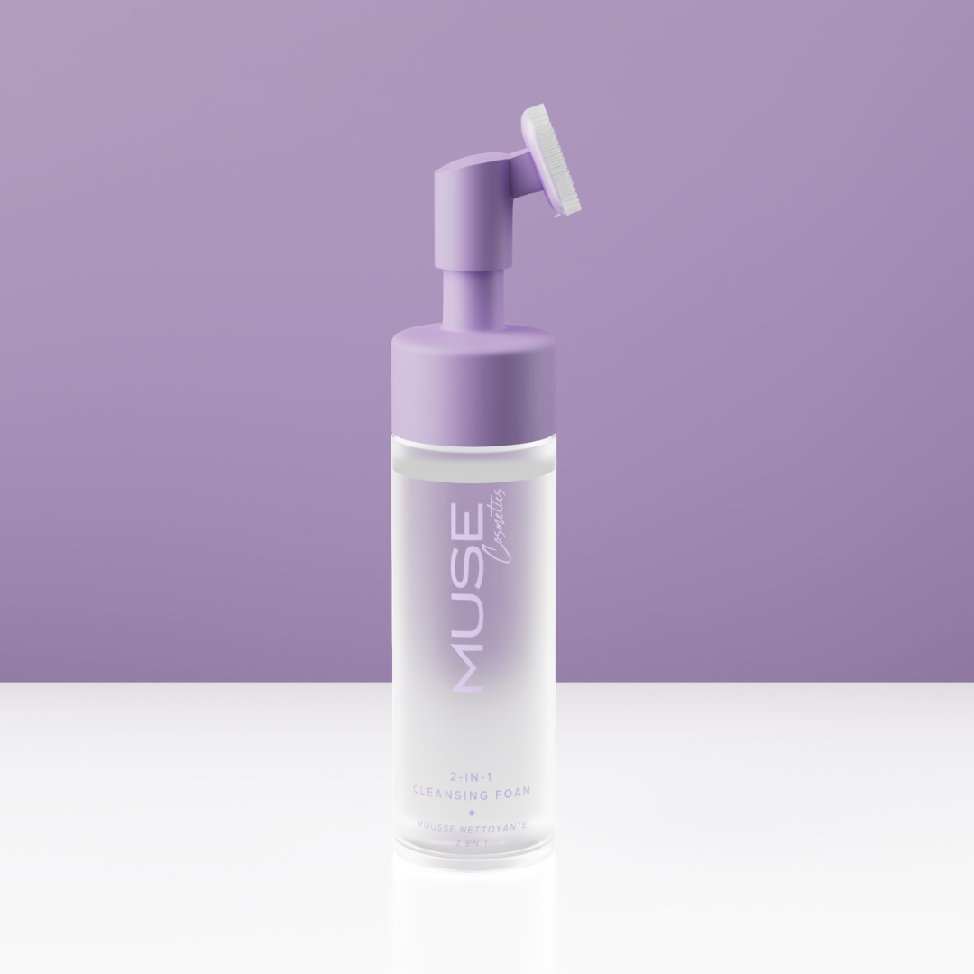 Spumă de curățare 2-în-1 – Violet – MUSE Cosmetics RO